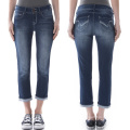 Оптовая женщин 3/4 длинные джинсовые синие джинсы брюки
